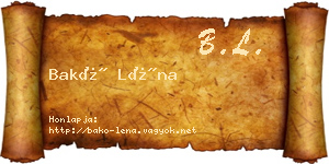 Bakó Léna névjegykártya